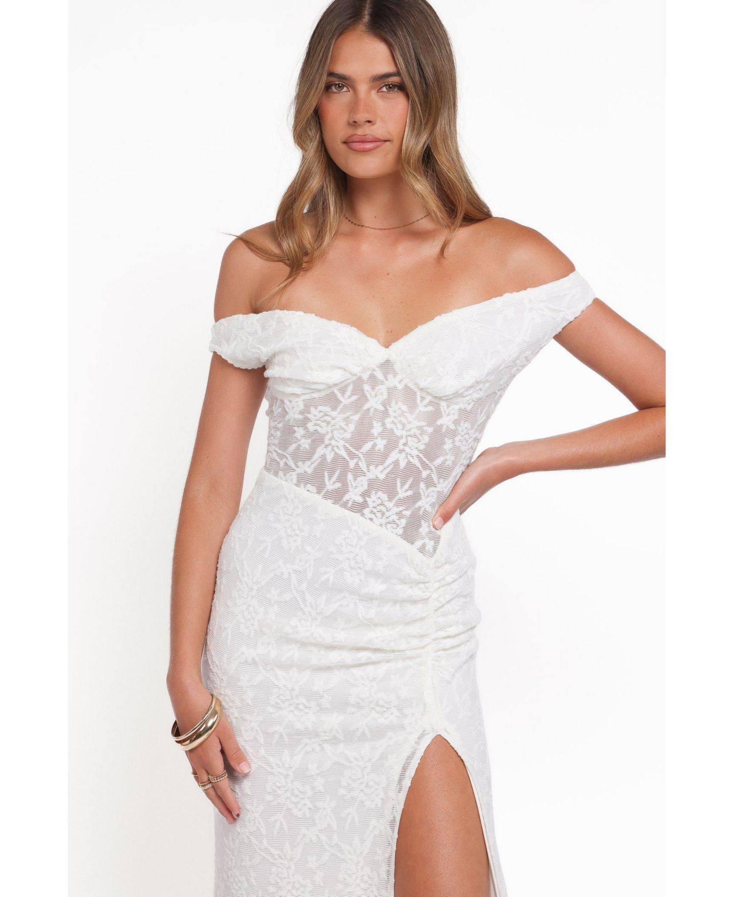 Women's Pascha Off Shoulder Lace Maxi Dress