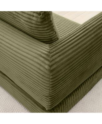 2-in-1 Folding Convertible Sofa Bed, Modern Corduroy Sleeper Couch with 2 Pillows