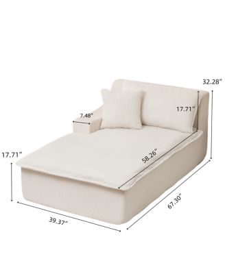 Streamdale Right Armrest Chaise Lounge Sofa Bed, Oversized Sleeper Chair for Living Room
