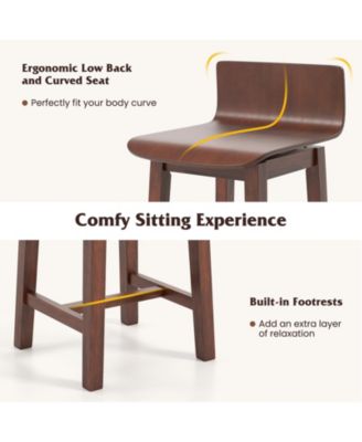 Swivel Dining Chair Set of 4 Farmhouse Wooden Kitchen Chairs Armless Side Chairs