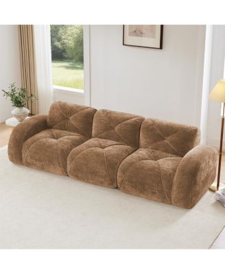 Boneless Tufted Velvet Modular Sectional Sofa Couch