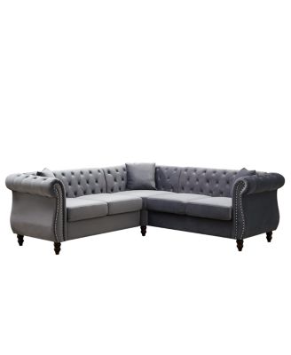 83.5" Oversized L-Shaped Sectional Sofa, 5-Seater Couch with 3 Pillows