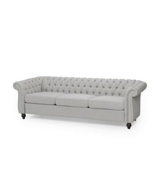Chesterfield Velvet Sofa with Button Tufting & Nailhead Accents