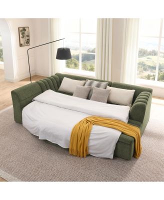 135" U-Shaped Modular Sectional Sofa with Chaise & Movable Ottoman