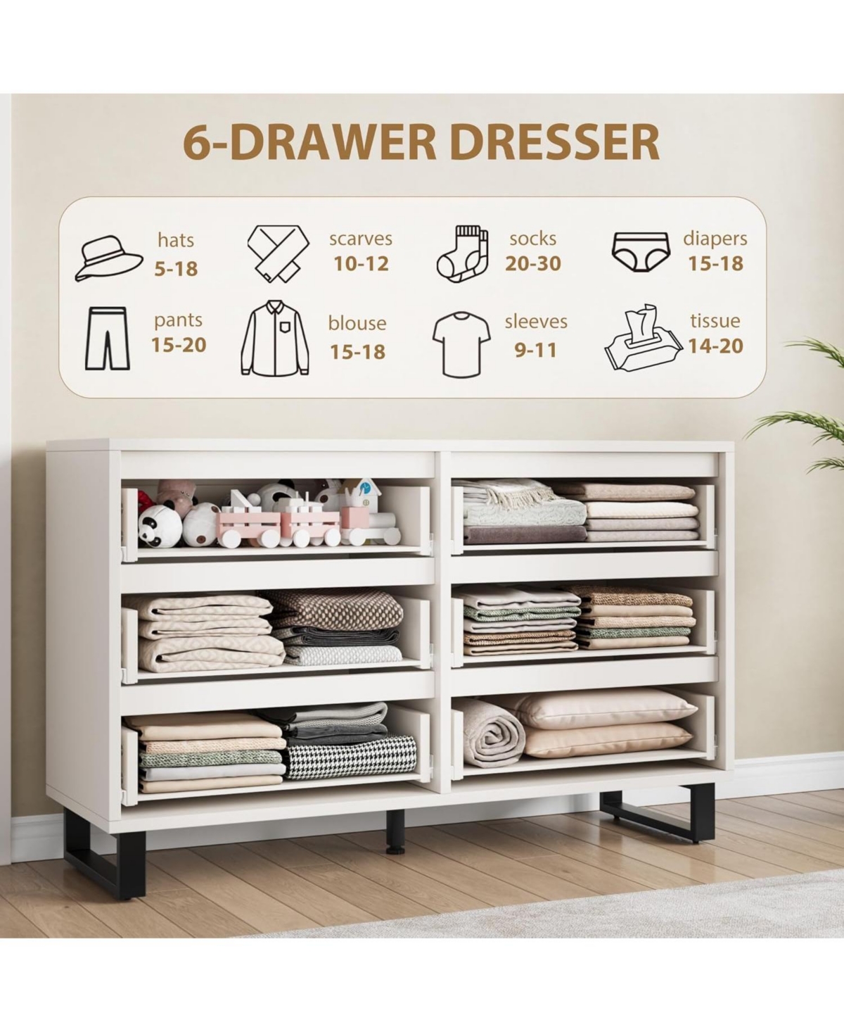 gaomon 6-Drawer Bedroom Dresser