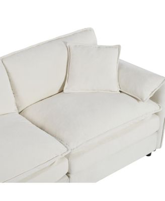 Oversized Deep Seat Sectional Sofa, Modern Chenille Cloud Couch