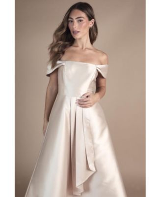 Women's Bardot Twill Bridesmaid Dress