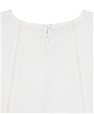 Girls' 8-16 Poplin Short-Sleeve Flutter Top