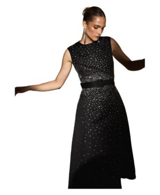 Women's Hotfix Diamante Midi Dress