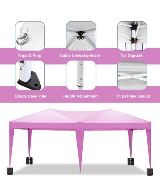 10'x20' Folding Canopy with 6 Removable Sidewalls & UPF 50+ Gazebo