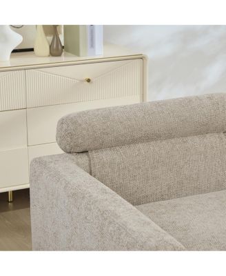 Streamdale Taupe Wide Modular Sofa Bed with Chenille Fabric and Metal Legs