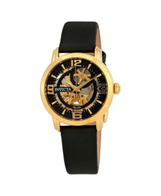 Men's 22654 Objet D Art Quartz Black Skeleton Dial Watch