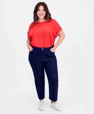 Plus Size Lexington High Rise Crop Straight Leg Jeans