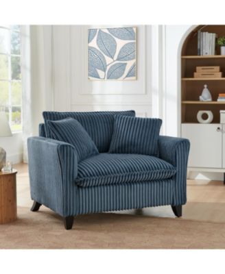 Blue Corduroy Lazyman Sofa Chair