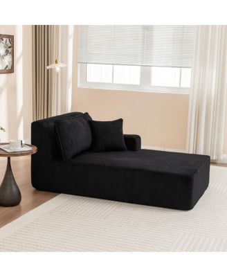 Left Armrest Chaise Lounge Sofa Bed, Oversized Sleeper Chair for Living Room