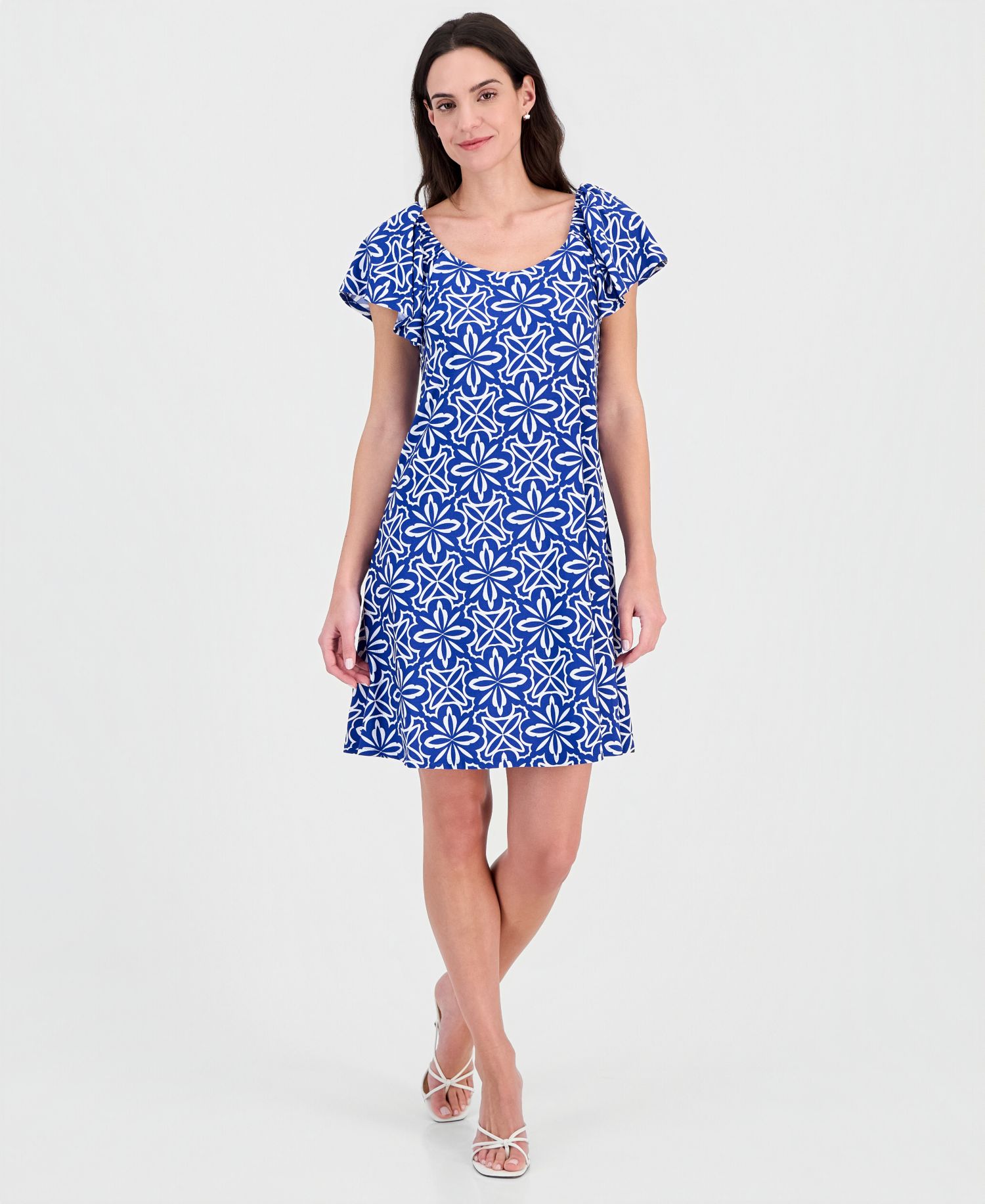 Women's On/Off Shoulder Short-Sleeve A-Line Mini Dress