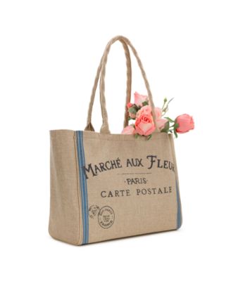 Parisian Market Large Woven Tote Bag