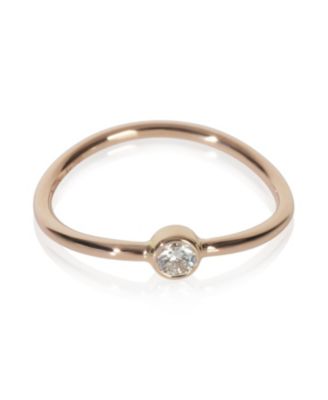 Rose Gold Diamond Elsa Peretti Single Row Wave Ring
