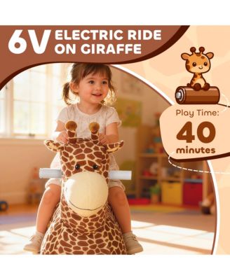6V Kids Ride On Horse, Electric Riding Animal Giraffe with Music