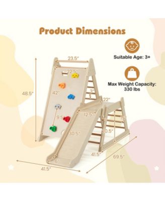 3-in-1 Indoor Jungle Gym with Extended Slide for Toddlers