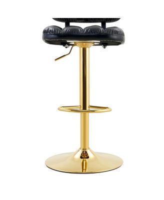 Streamdale Modern Adjustable PU Leather Bar Stools (Set of 2)