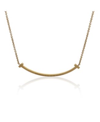 Yellow Gold Diamond Small Model Tiffany T Necklace