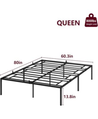 Queen 14 Inch Metal Platform Bed Frame Heavy Duty Slats With Storage No Box Spring Needed Simple Assembly