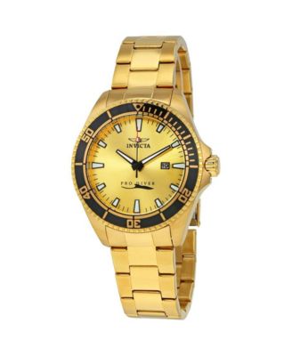 Men's 15186 Pro Diver Quartz Gold Dial Watch