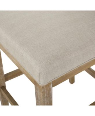 Modern Bar Stool with Rubberwood Legs & L-Backrest Set of 2