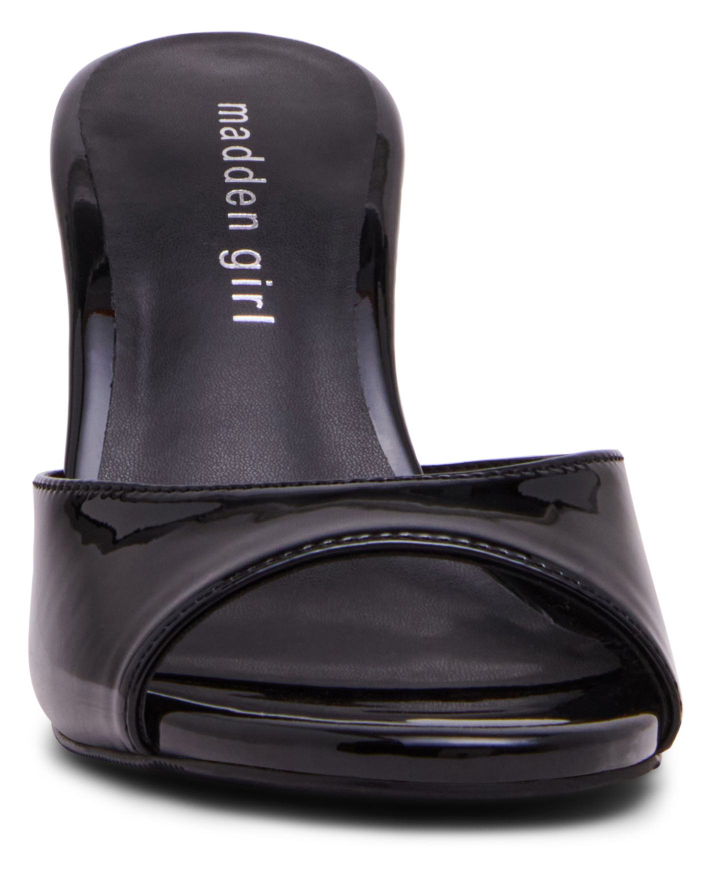 Женские сандалии Madden Girl Gibson High-Heel Slip-On, цвет: Чёрный лаковый — фото 6
