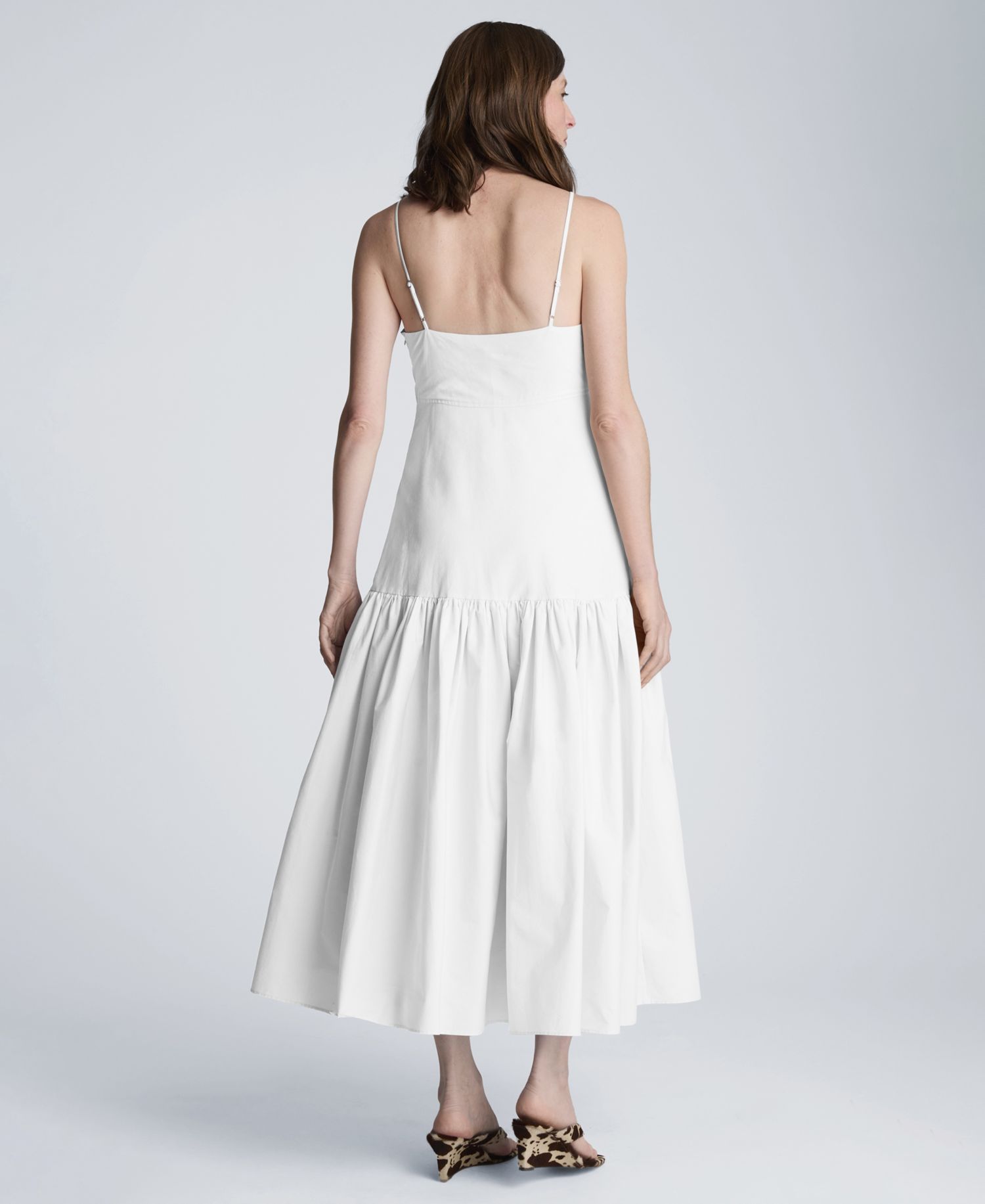 Women's Sweetheart Neck Bubble Flounce Midi Dress