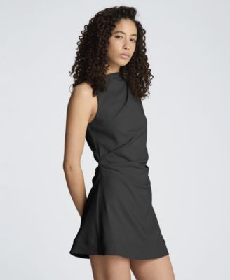 Women's Mock Neck Cascade Detail Mini Dress