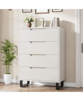 4 Dresser for Bedroom, 41.5" Tall Dresser, Freestanding Vertical Drawer Cabinet with Storage