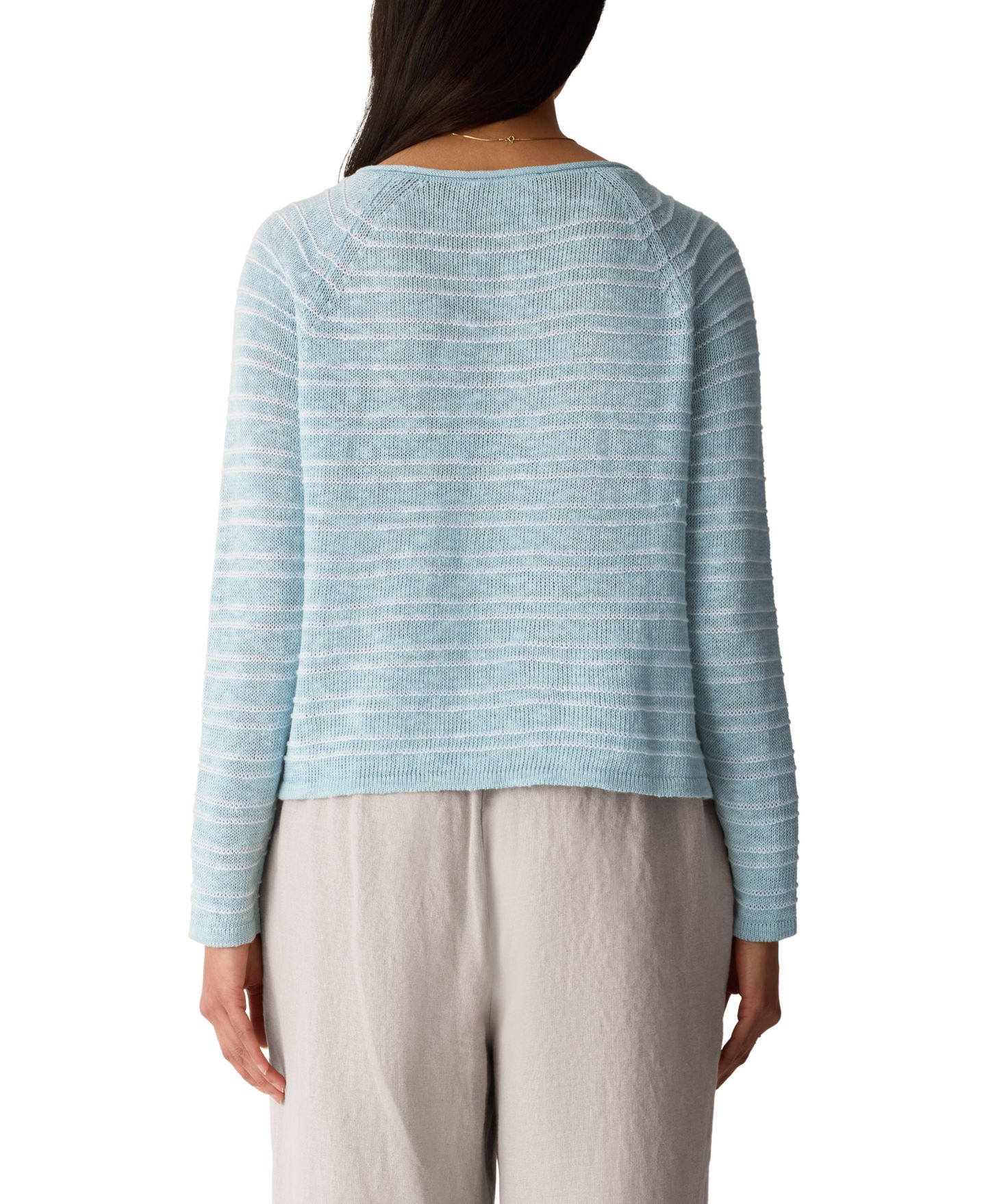 Женский свитер Eileen Fisher Plus Size Bateau Neck Textured, цвет: Breeze — фото 4
