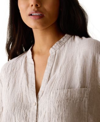 Women's & Plus Size Mandarin Collar Shirt