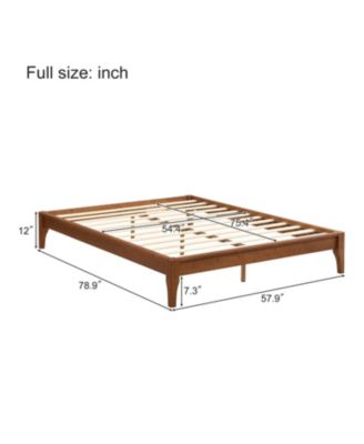 Bamboo Platform Bed Frame with Slat Support