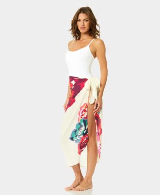 Women's Printed Tie-Waist Swim Cover-Up Pareo