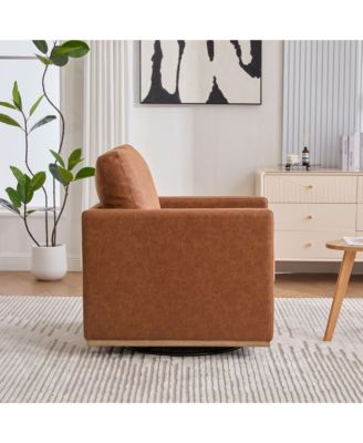 Modern Swivel Accent Chair, 360° Rotation Leisure Chair with Removable Cushion
