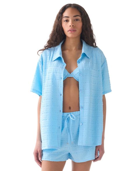 Женская рубашка Kate Spade New York Short-Sleeve Cover-Up, цвет: Pristine Pool