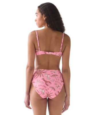 Women's Ruched Bra Top and High-Cut Bottoms