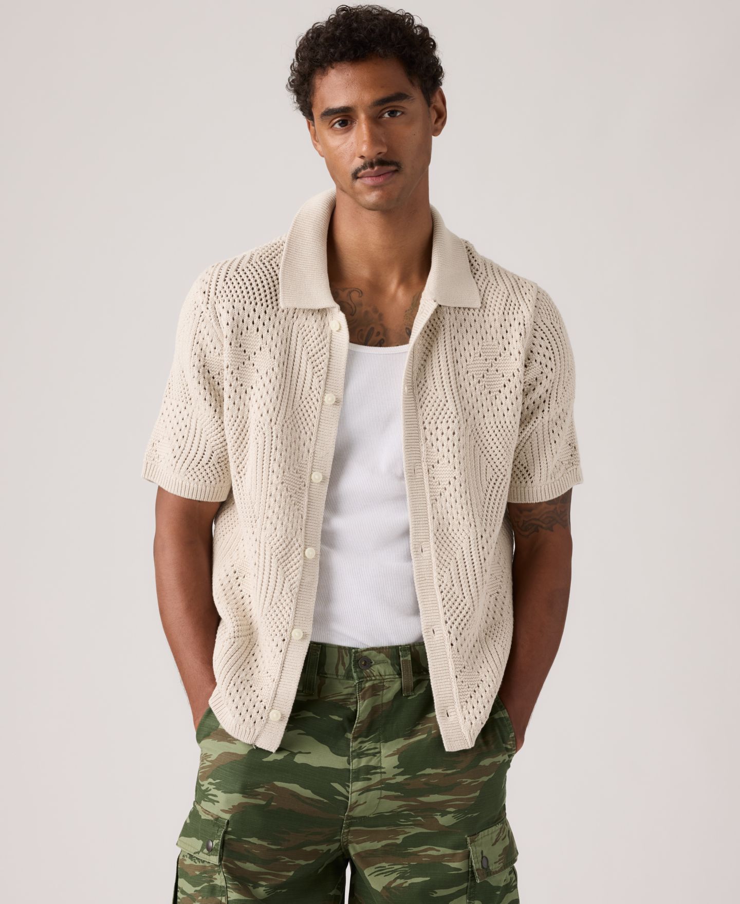 Мужской свитер Levi's Premium Short-Sleeve Sweater, цвет: Pumice — фото 2