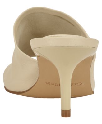 Women's Chaney Leather Slip-On Kitten Heel Dress Sandals