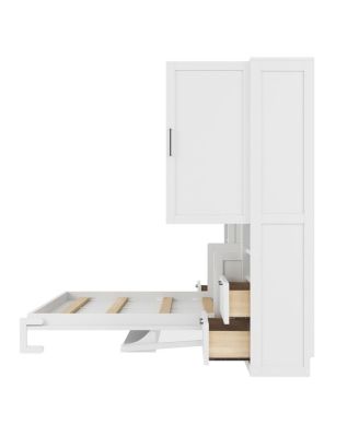 Murphy Bed with Closet, Drawers, and Shelves