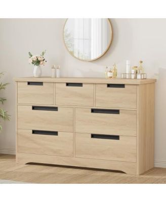 7 Drawer Dresser for Bedroom, Dresser Organizer with Embedded Handles Design