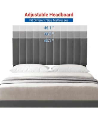 Bed Frame with Headboard and 4 Drawers Platform Steel Slats No Box Spring Needed Quiet Easy Assembly