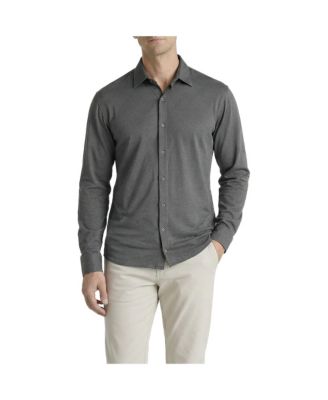 Men's Office-Leisure Collection Melange Seamless Long Sleeve Shirt
