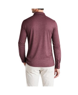 Men's Office-Leisure Collection Melange Seamless Long Sleeve Shirt