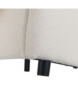 King Boucle Platform Bed with Curved Headboard