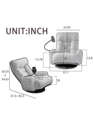 Streamdale  Ergonomic Lounge Chair with Foldable Arms