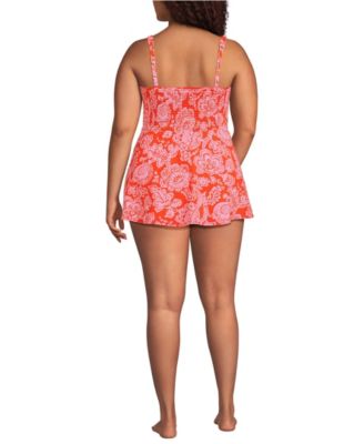 Women's Square Neck Smocked Mini Swim Dress